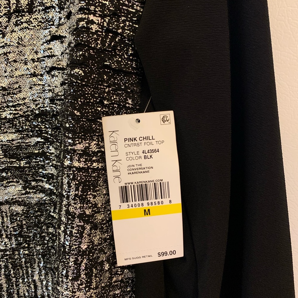 Karen Kane Foil Contrast Knit Top - Picture 3 of 7